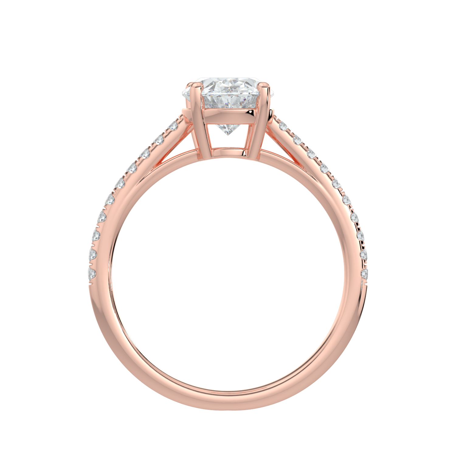 Juliette Brilliant Diamond Ring with Pavé Band - Oval - AYKA JEWELS