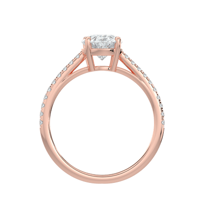 Juliette Brilliant Diamond Ring with Pavé Band - Oval - AYKA JEWELS