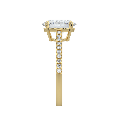 Juliette Brilliant Diamond Ring with Pavé Band - Oval - AYKA JEWELS