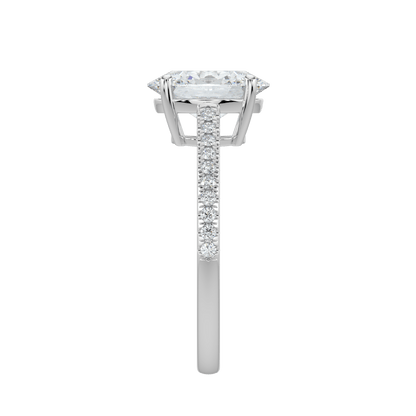 Juliette Brilliant Diamond Ring with Pavé Band - Oval - AYKA JEWELS