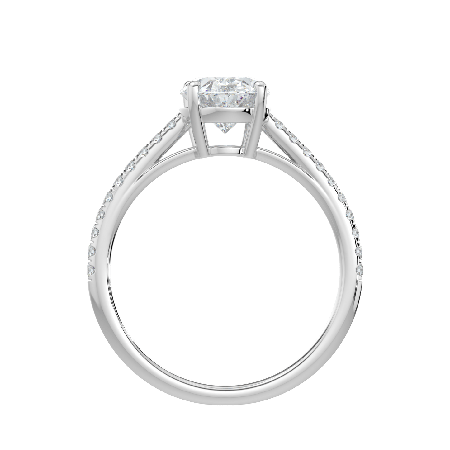 Juliette Brilliant Diamond Ring with Pavé Band - Oval - AYKA JEWELS