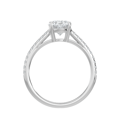 Juliette Brilliant Diamond Ring with Pavé Band - Oval - AYKA JEWELS