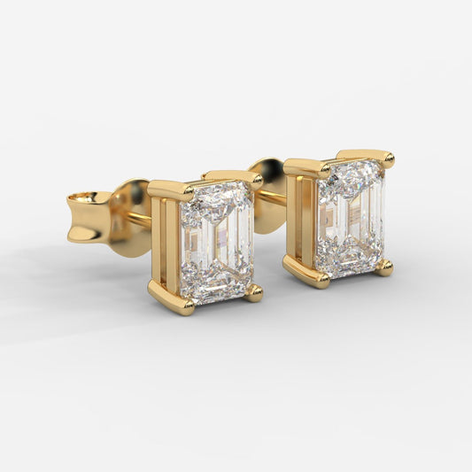 Kate Diamond Stud Earrings – Emerald - AYKA JEWELS