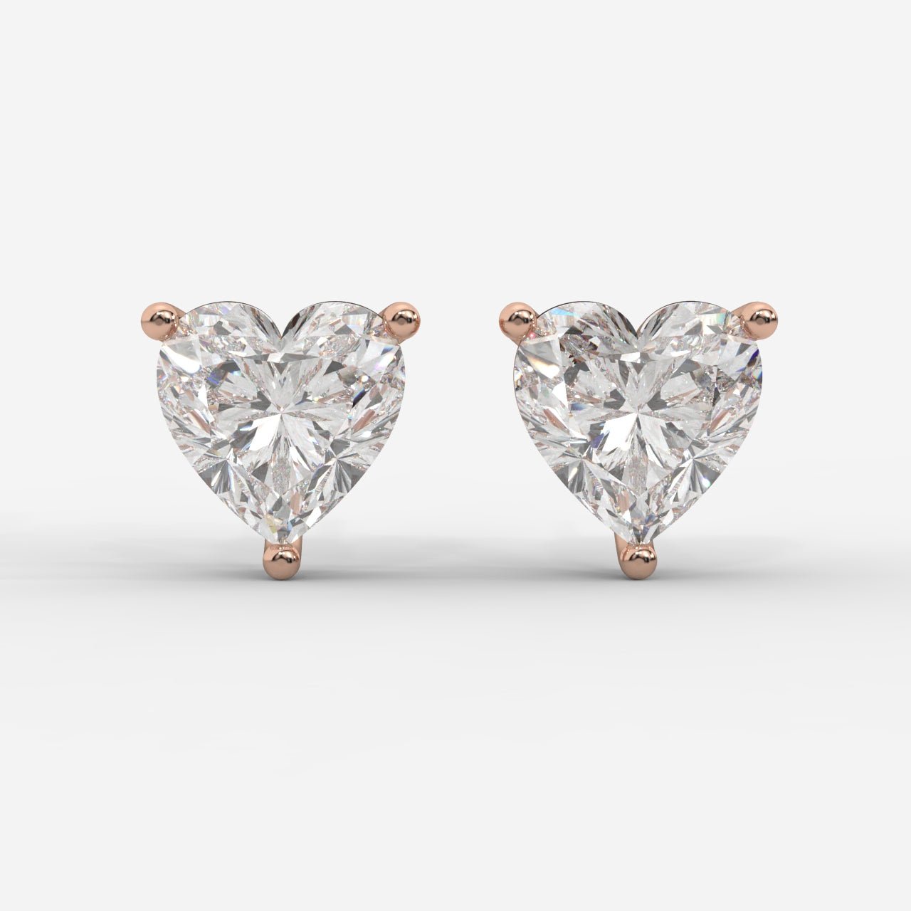 Kate Diamond Stud Earrings – Heart - AYKA JEWELS