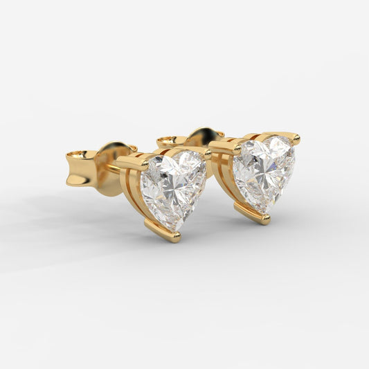 Kate Diamond Stud Earrings – Heart - AYKA JEWELS