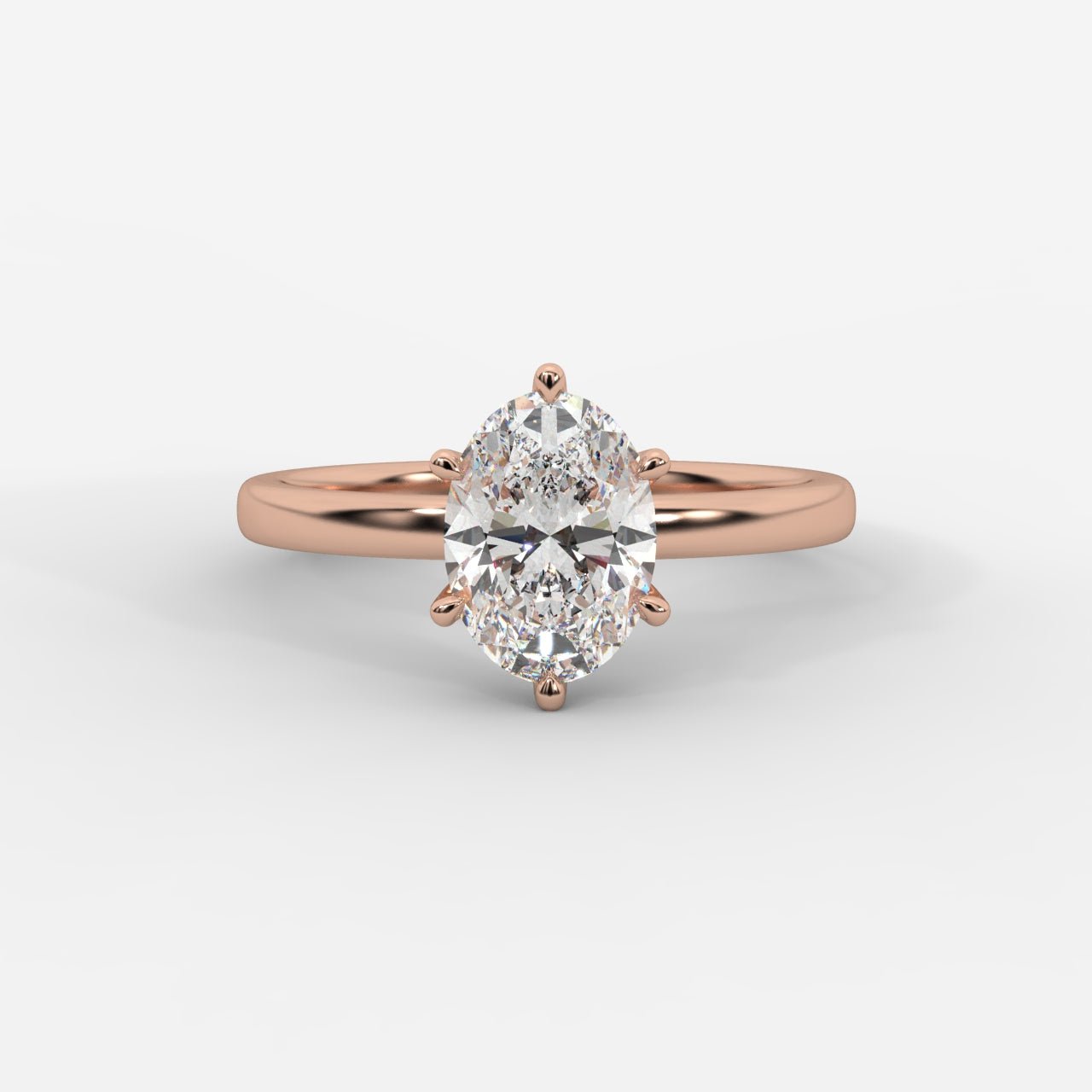 Lara Classic Six Prong Solitaire Ring - Oval - AYKA JEWELS