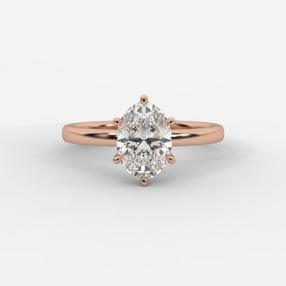 Lara Classic Six Prong Solitaire Ring - Oval - AYKA JEWELS