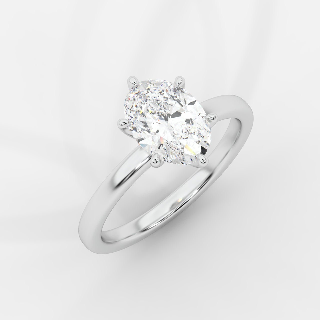 Lara Classic Six Prong Solitaire Ring - Oval - AYKA JEWELS