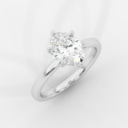 Lara Classic Six Prong Solitaire Ring - Oval - AYKA JEWELS