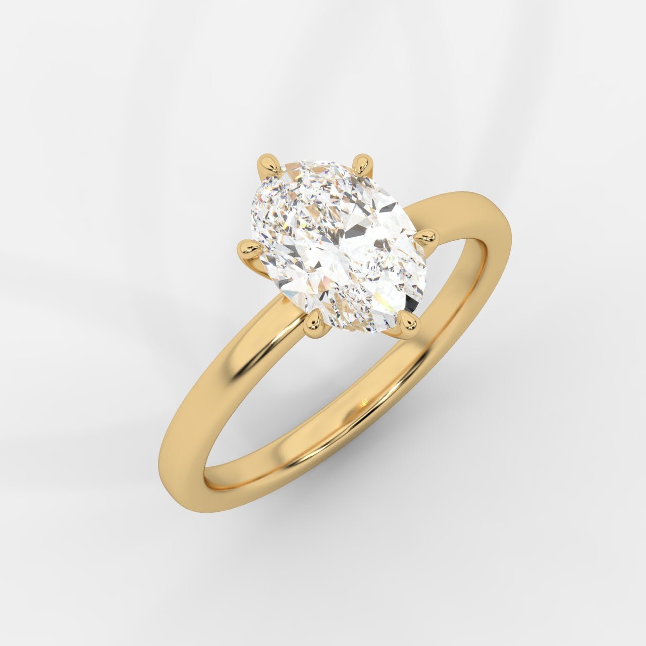 Lara Classic Six Prong Solitaire Ring - Oval - AYKA JEWELS