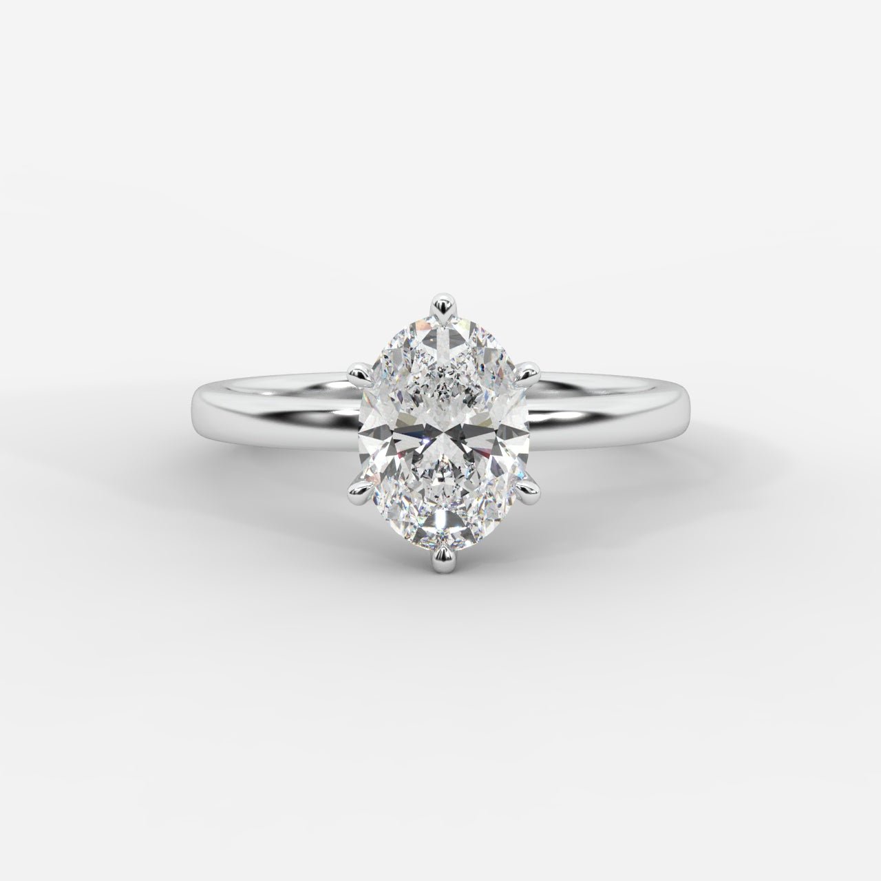 Lara Classic Six Prong Solitaire Ring - Oval - AYKA JEWELS