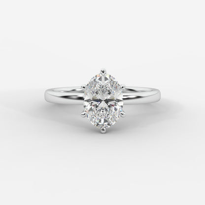 Lara Classic Six Prong Solitaire Ring - Oval - AYKA JEWELS