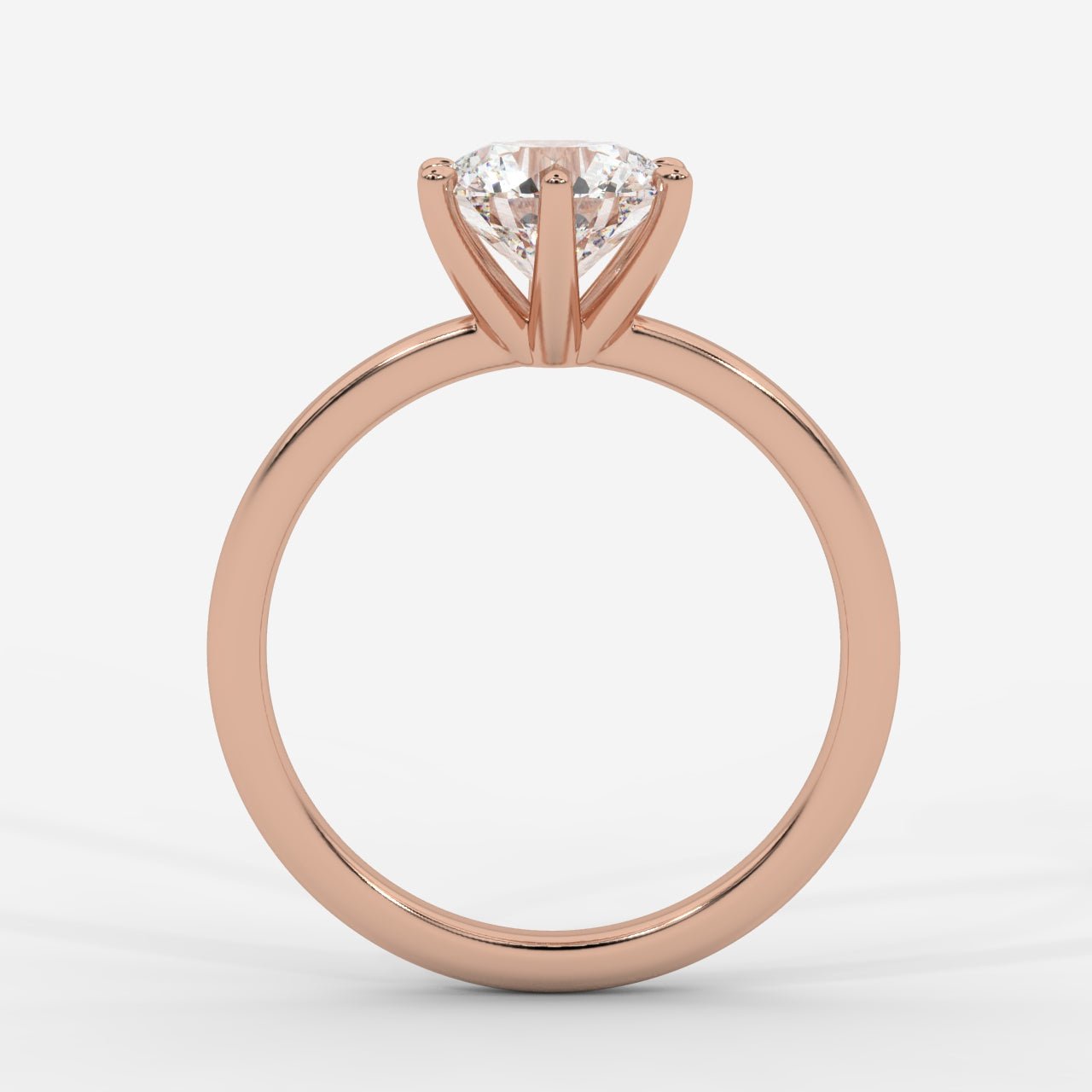 Lara Classic Six Prong Solitaire Ring - Round - AYKA JEWELS