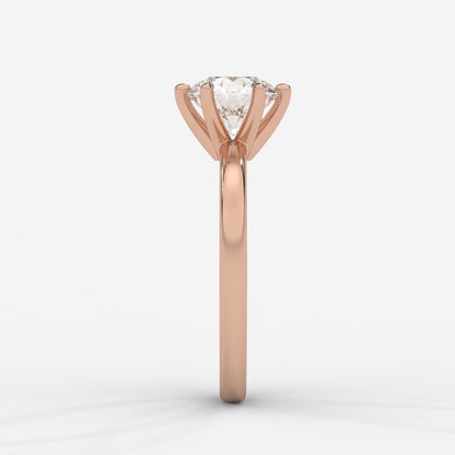 Lara Classic Six Prong Solitaire Ring - Round - AYKA JEWELS