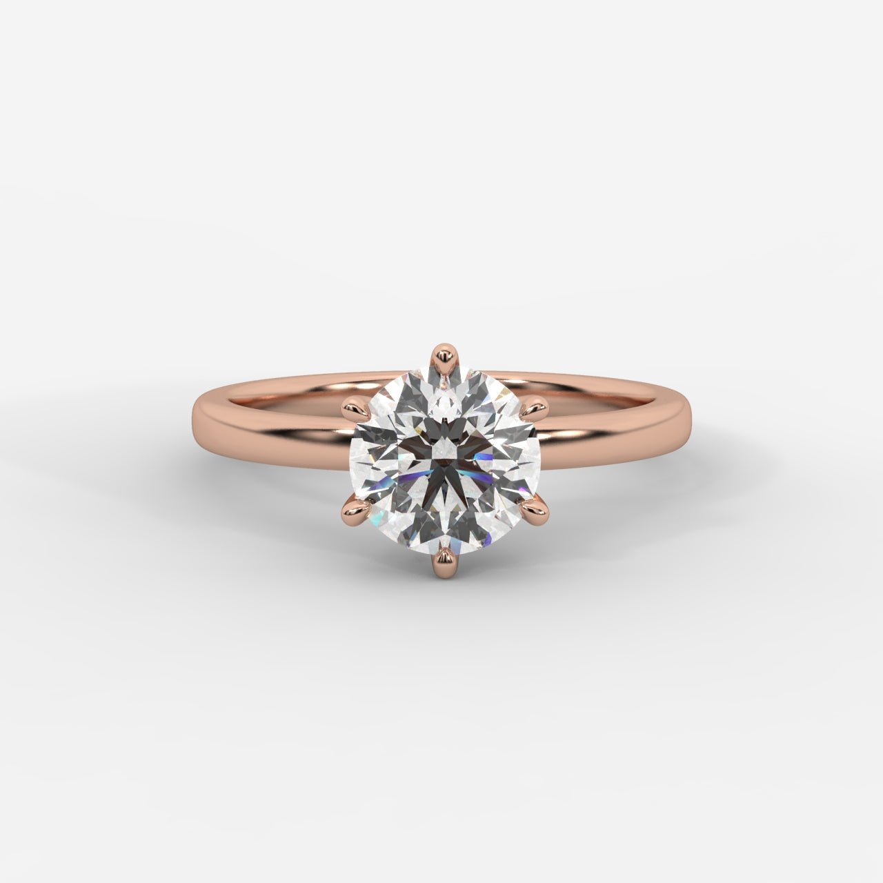 Lara Classic Six Prong Solitaire Ring - Round - AYKA JEWELS