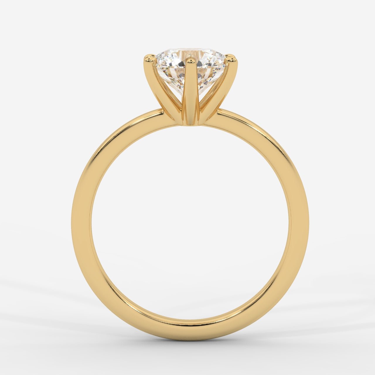 Lara Classic Six Prong Solitaire Ring - Round - AYKA JEWELS