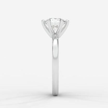 Lara Classic Six Prong Solitaire Ring - Round - AYKA JEWELS