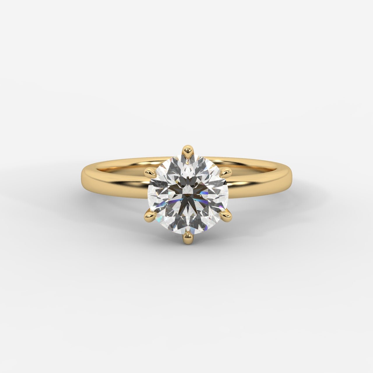 Lara Classic Six Prong Solitaire Ring - Round - AYKA JEWELS
