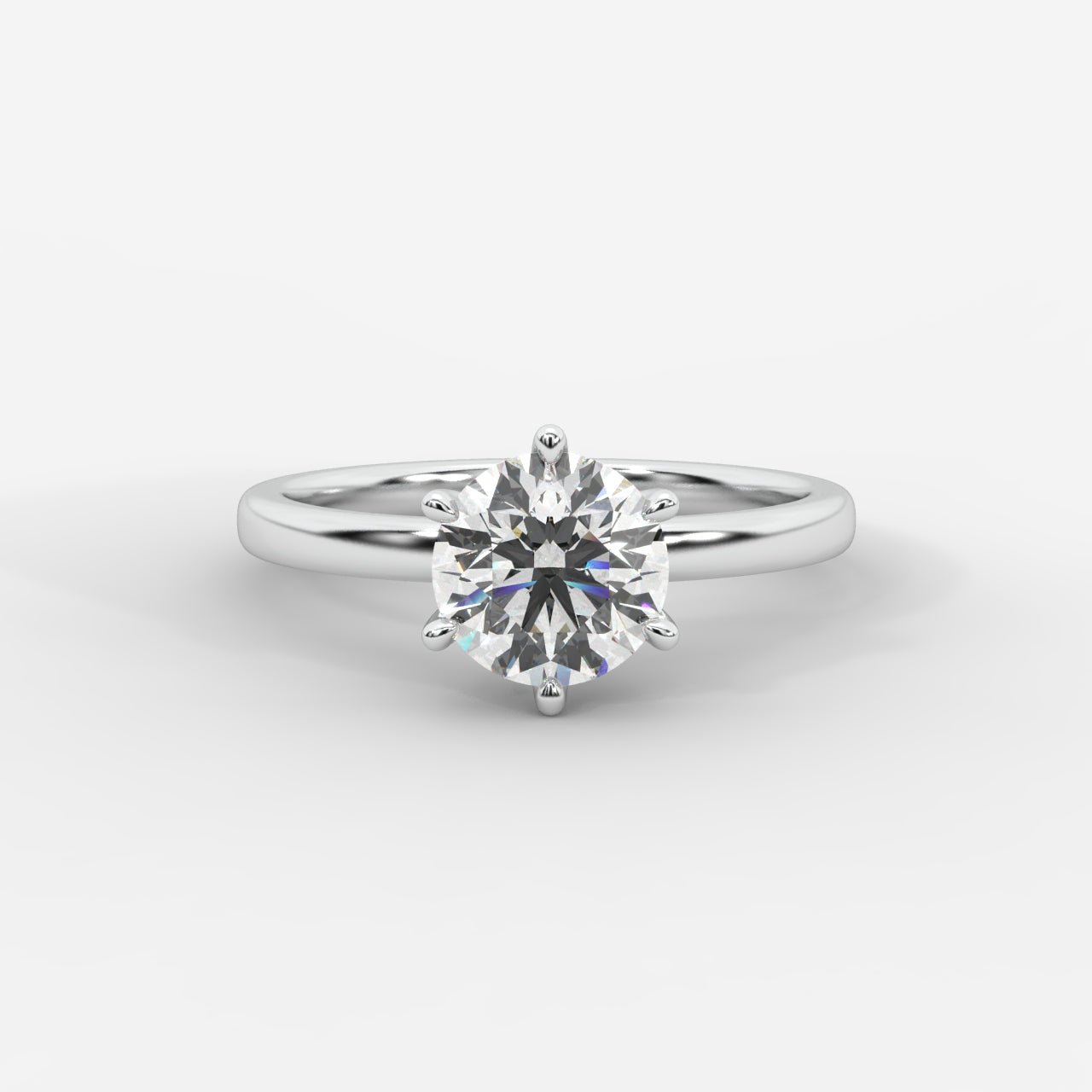 Lara Classic Six Prong Solitaire Ring - Round - AYKA JEWELS