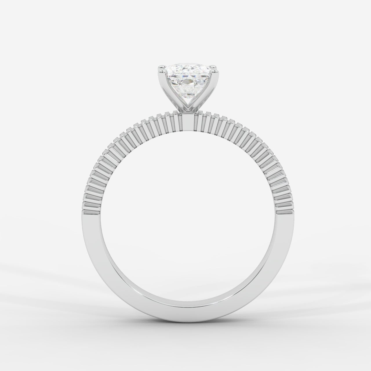 Laura Ribbed Solitaire Ring – Cushion - AYKA JEWELS