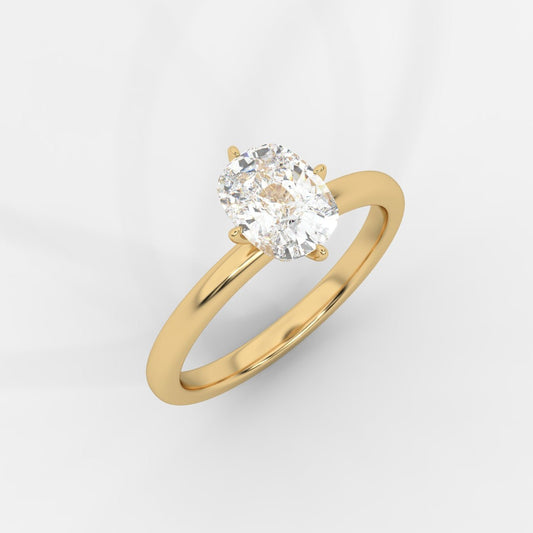 Leah Compass Solitaire Ring With Hidden Halo - Cushion - AYKA JEWELS