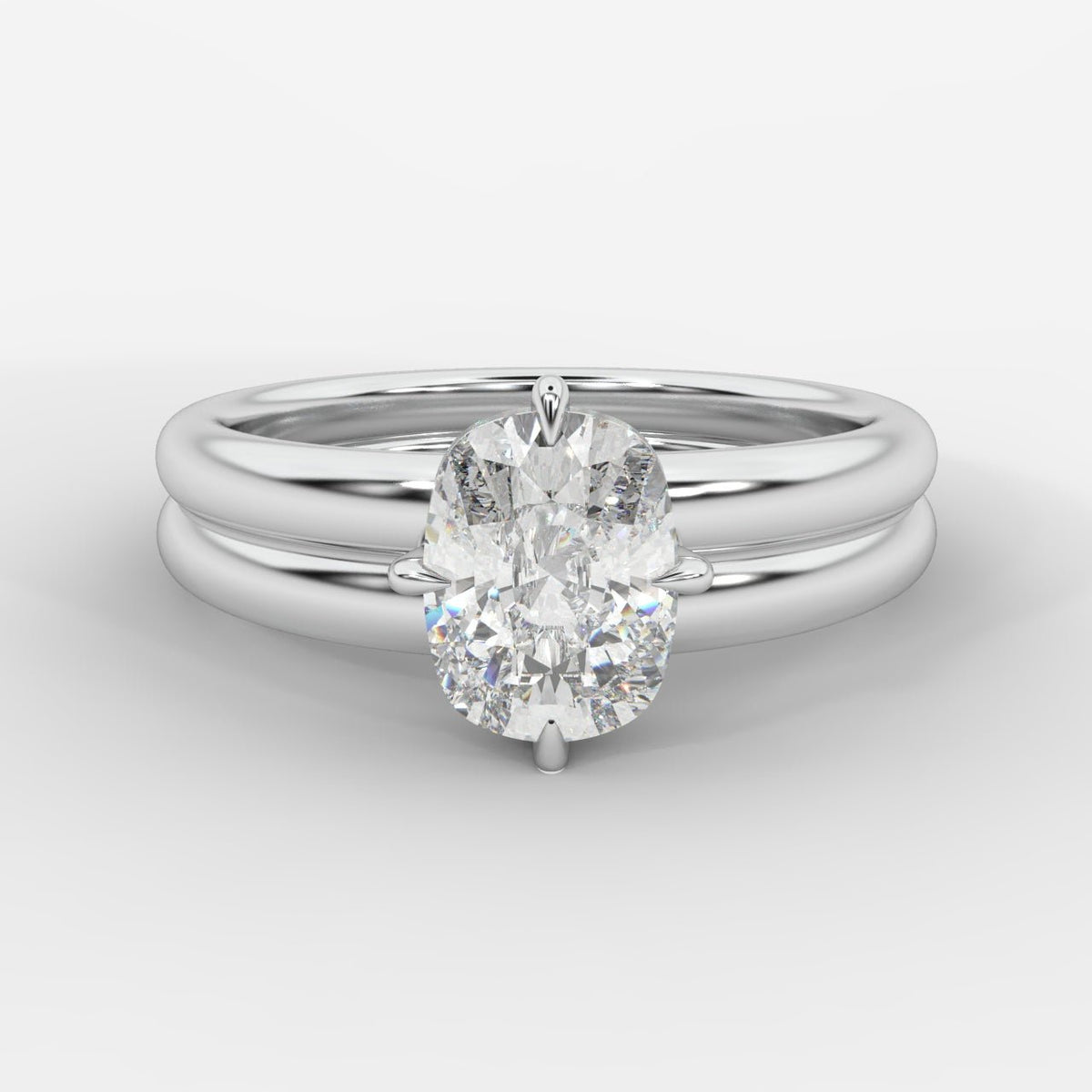 Liberty Double Band Solitaire Ring – Cushion - AYKA JEWELS