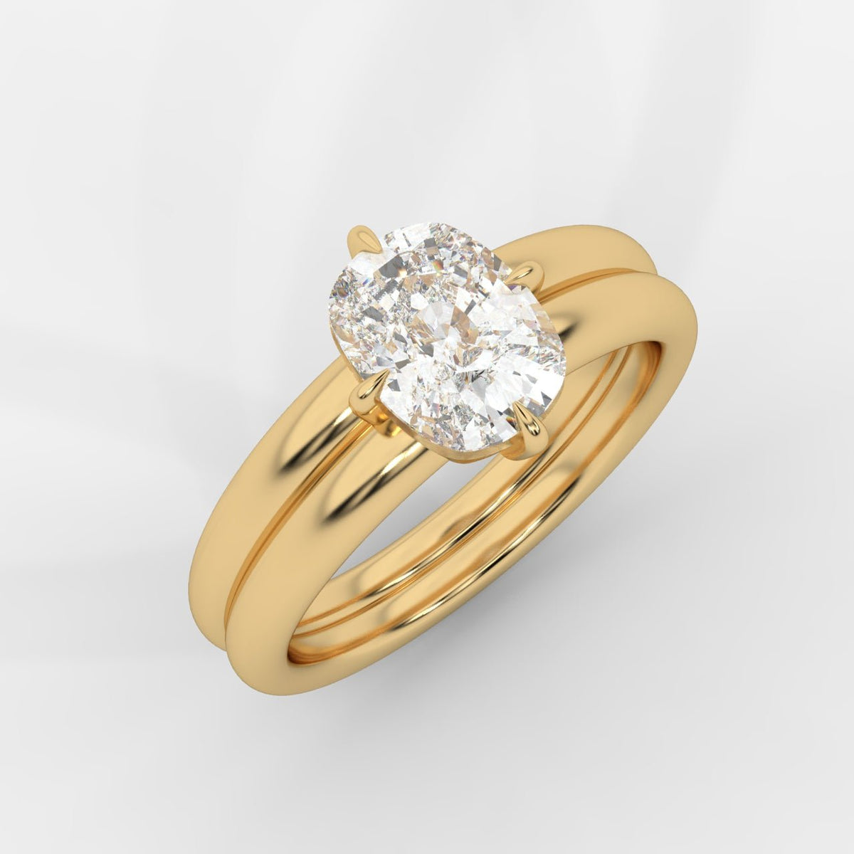 Liberty Double Band Solitaire Ring – Cushion - AYKA JEWELS