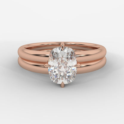 Liberty Double Band Solitaire Ring – Cushion - AYKA JEWELS