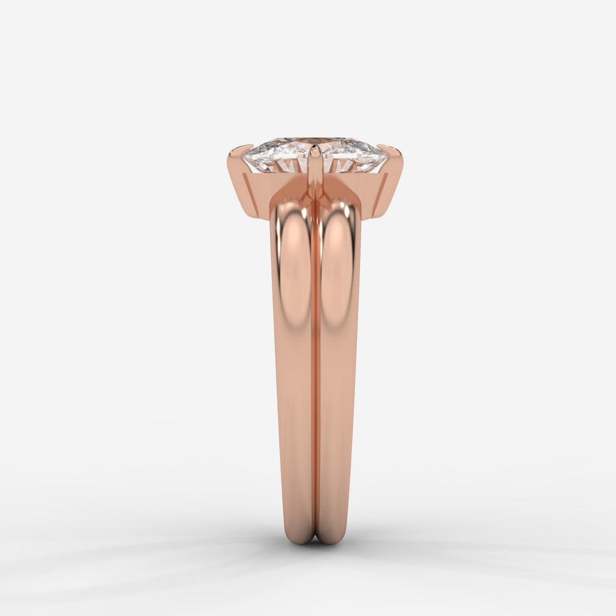 Liberty Double Band Solitaire Ring – Cushion - AYKA JEWELS