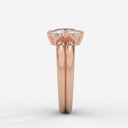 Liberty Double Band Solitaire Ring – Cushion - AYKA JEWELS
