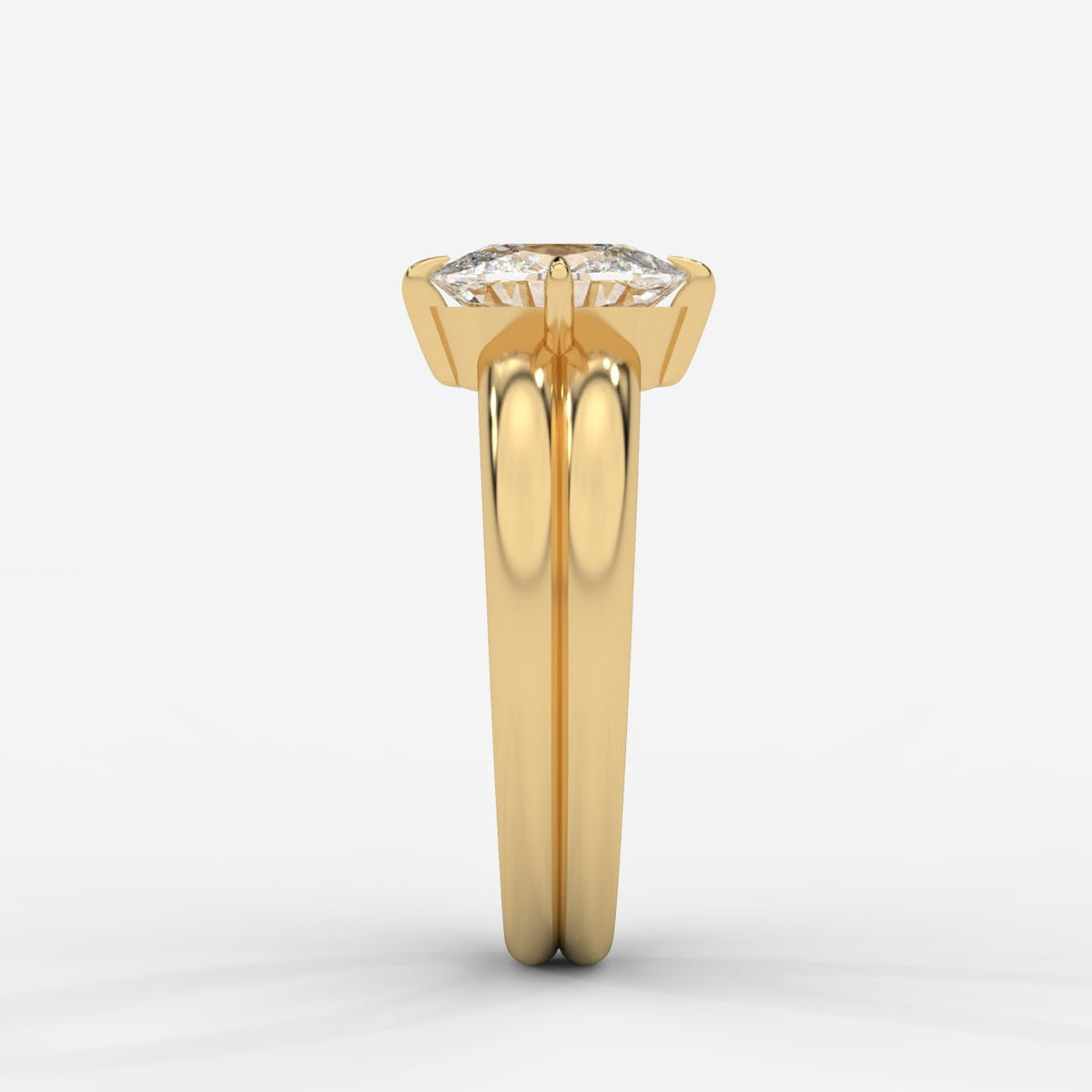 Liberty Double Band Solitaire Ring – Cushion - AYKA JEWELS
