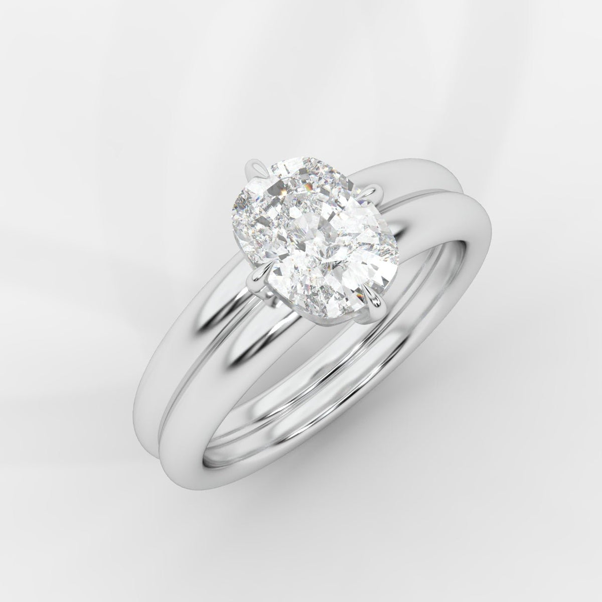 Liberty Double Band Solitaire Ring – Cushion - AYKA JEWELS