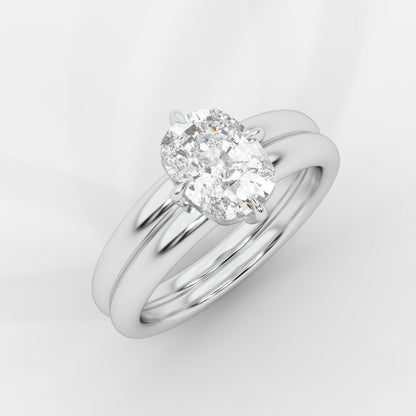 Liberty Double Band Solitaire Ring – Cushion - AYKA JEWELS