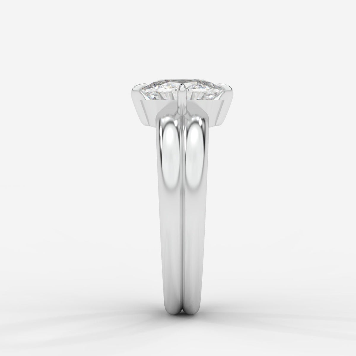 Liberty Double Band Solitaire Ring – Cushion - AYKA JEWELS