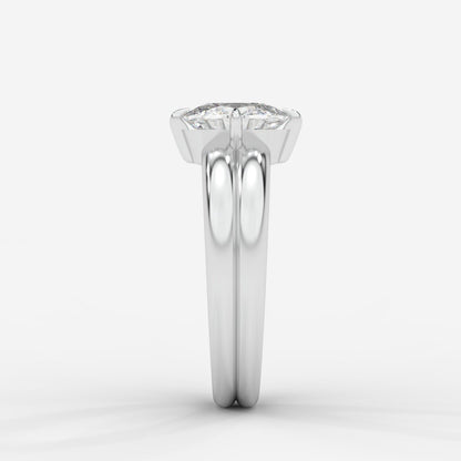 Liberty Double Band Solitaire Ring – Cushion - AYKA JEWELS
