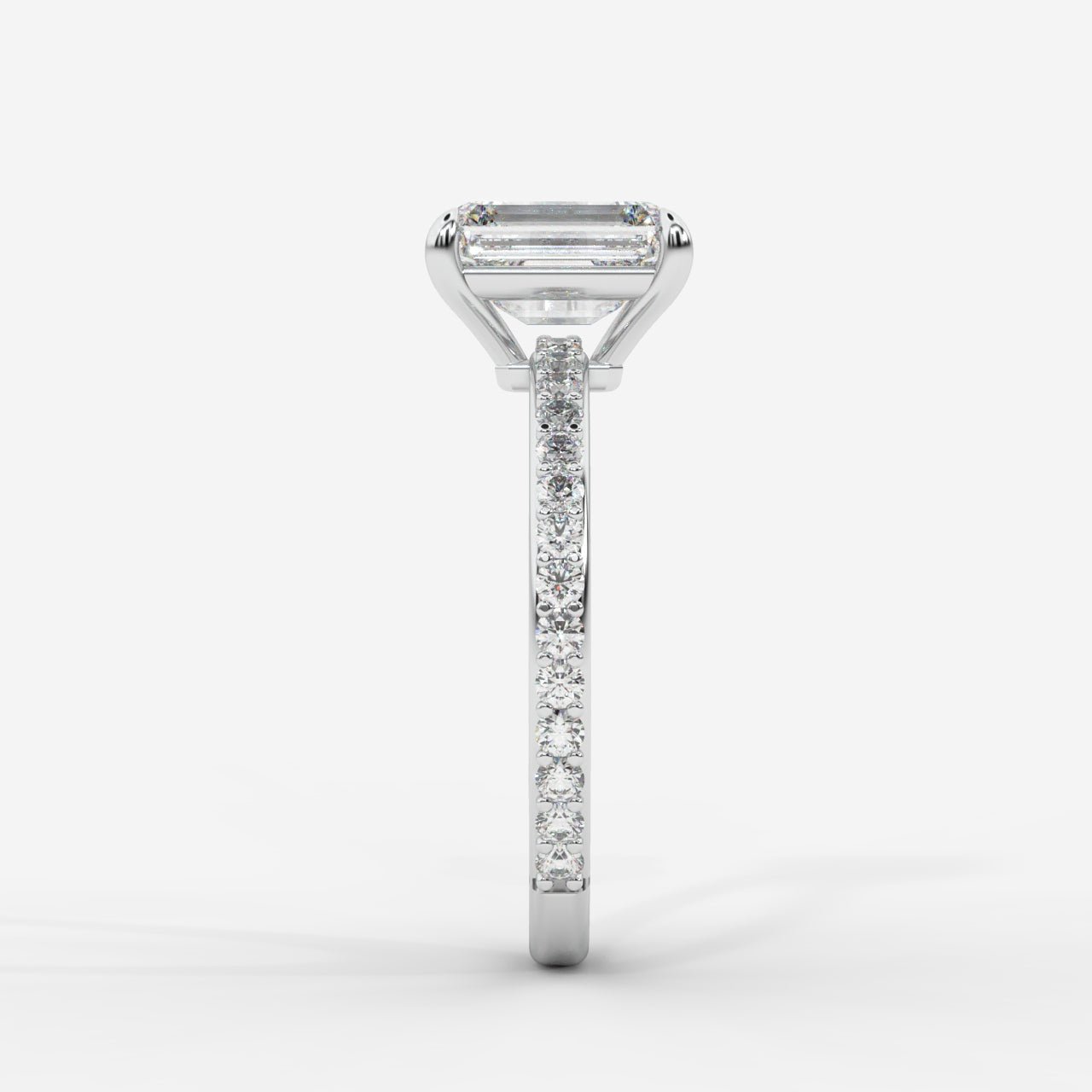 Lindsey Pavé Solitaire Ring - Emerald - AYKA JEWELS