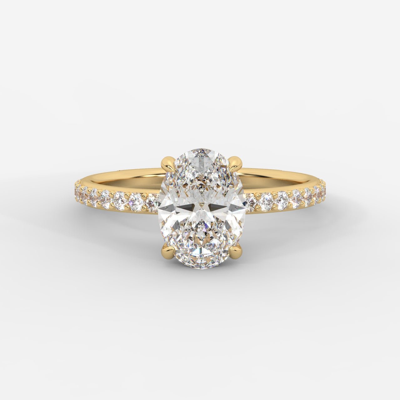 Lindsey Pavé Solitaire Ring - Oval - AYKA JEWELS