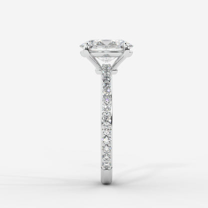 Lindsey Pavé Solitaire Ring - Oval - AYKA JEWELS