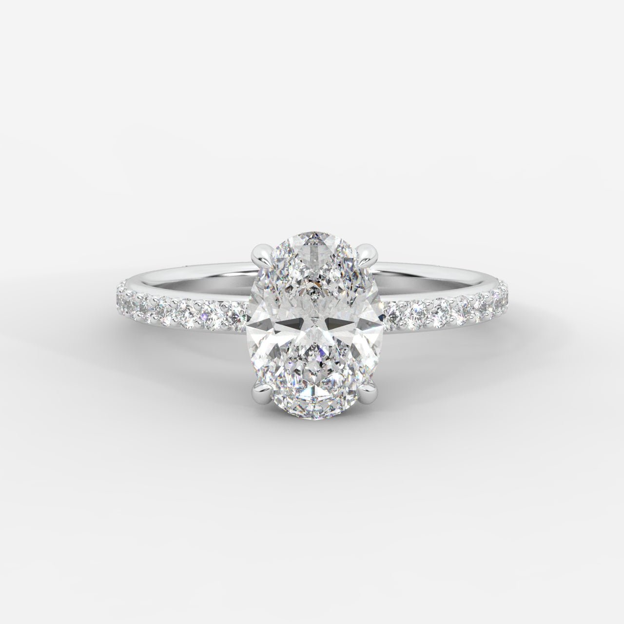 Lindsey Pavé Solitaire Ring - Oval - AYKA JEWELS