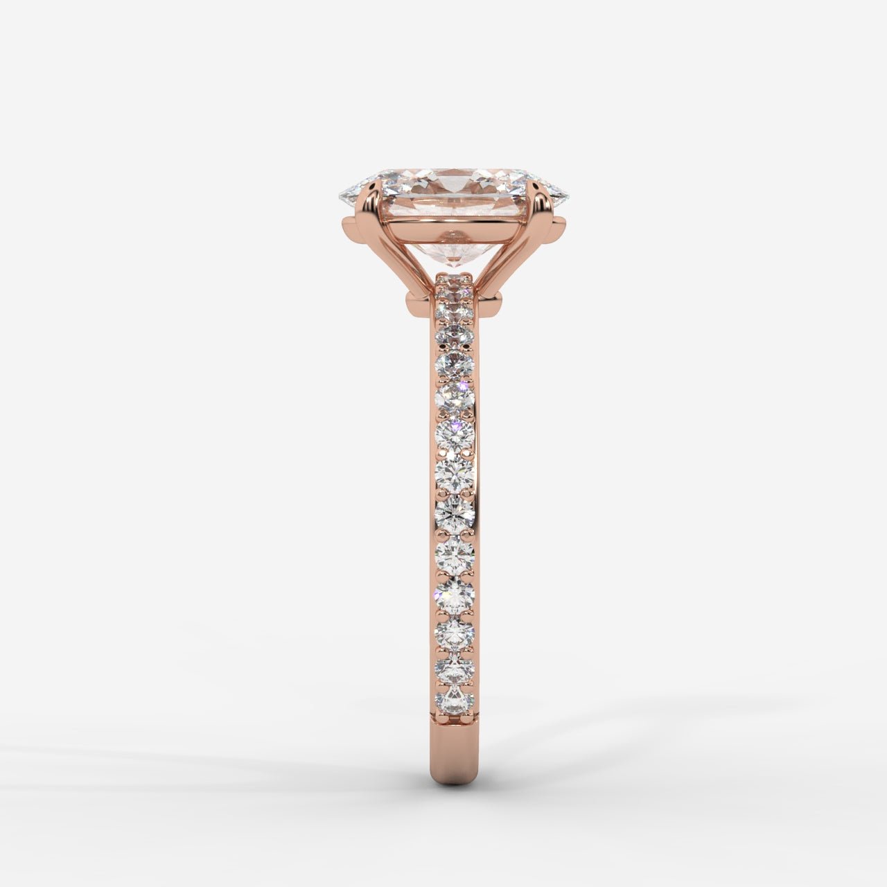 Lindsey Pavé Solitaire Ring - Oval - AYKA JEWELS
