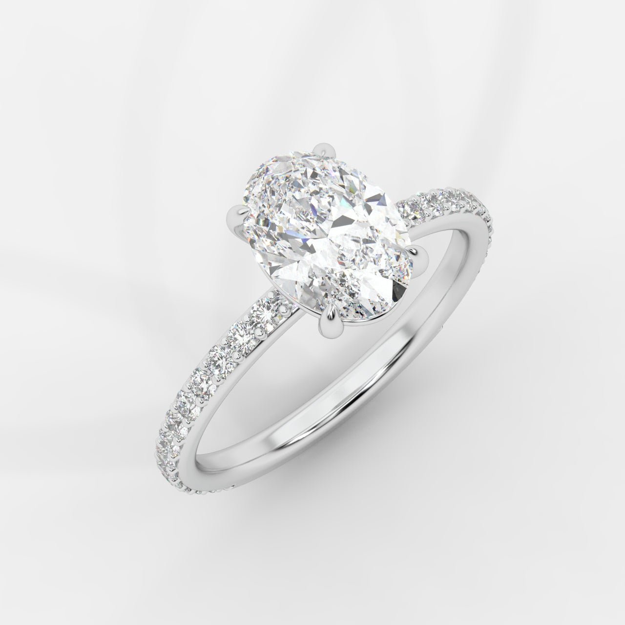 Lindsey Pavé Solitaire Ring - Oval - AYKA JEWELS