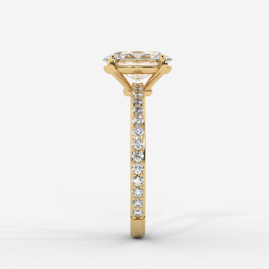 Lindsey Pavé Solitaire Ring - Oval - AYKA JEWELS