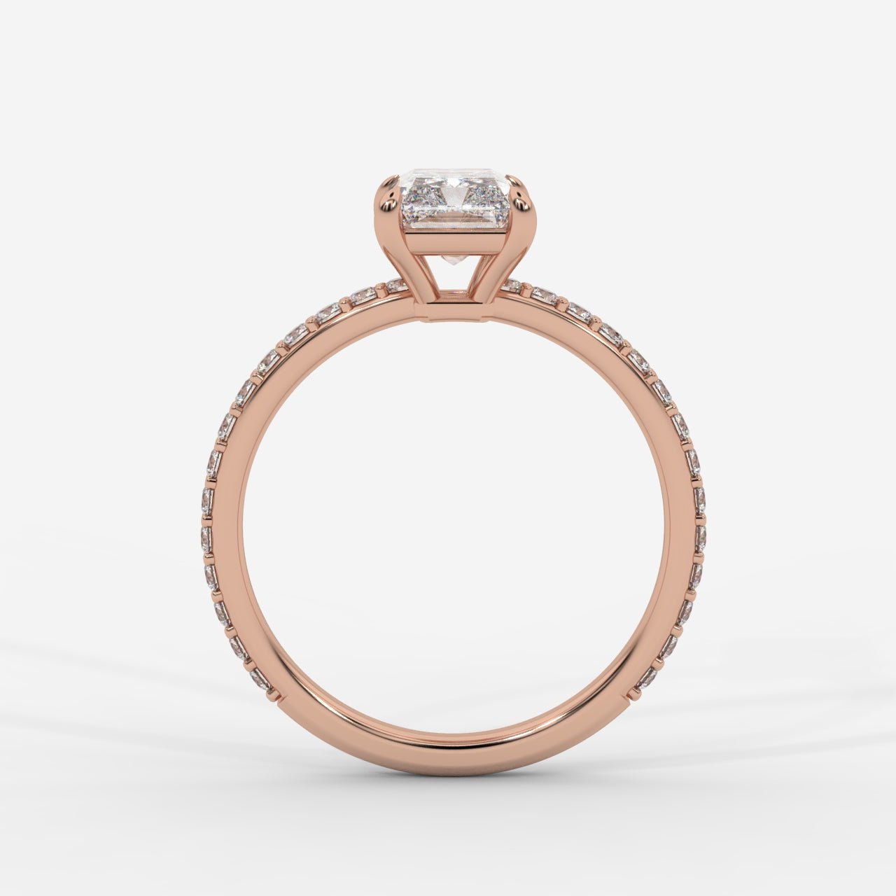 Lindsey Pavé Solitaire Ring - Radiant - AYKA JEWELS