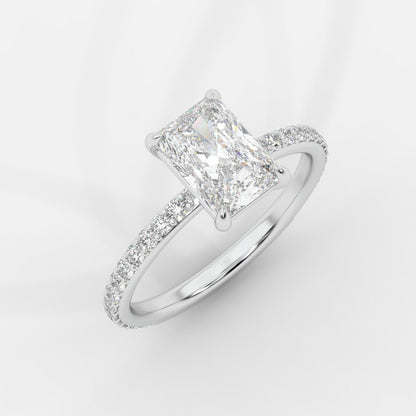 Lindsey Pavé Solitaire Ring - Radiant - AYKA JEWELS