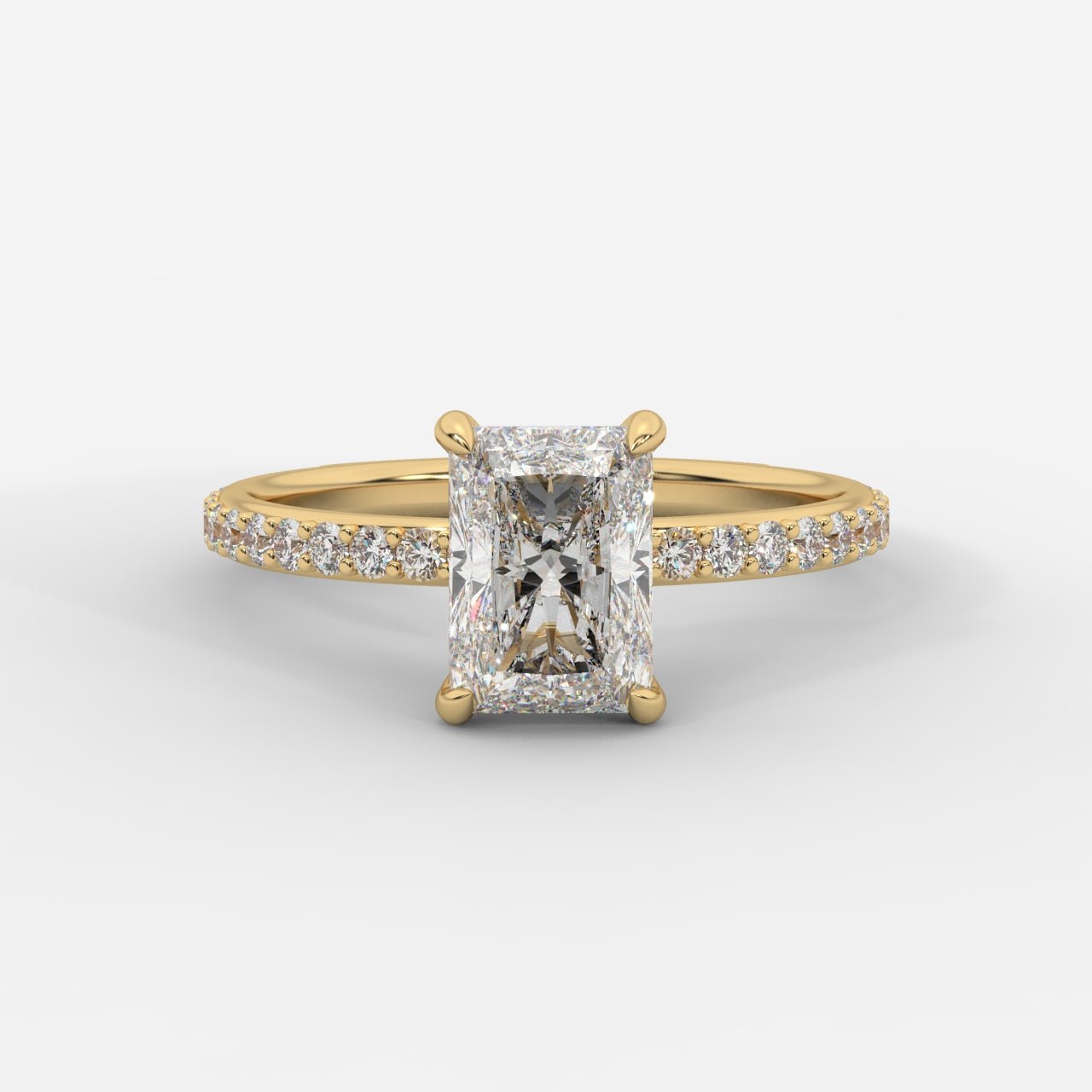 Lindsey Pavé Solitaire Ring - Radiant - AYKA JEWELS