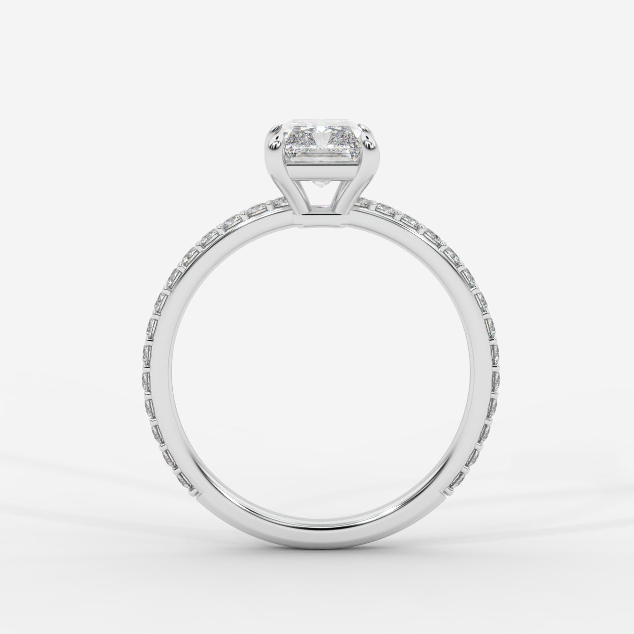 Lindsey Pavé Solitaire Ring - Radiant - AYKA JEWELS