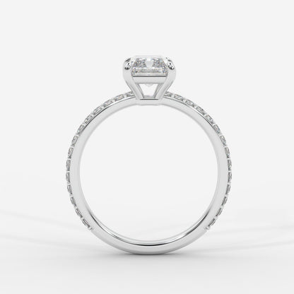 Lindsey Pavé Solitaire Ring - Radiant - AYKA JEWELS