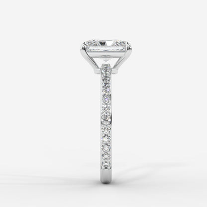 Lindsey Pavé Solitaire Ring - Radiant - AYKA JEWELS