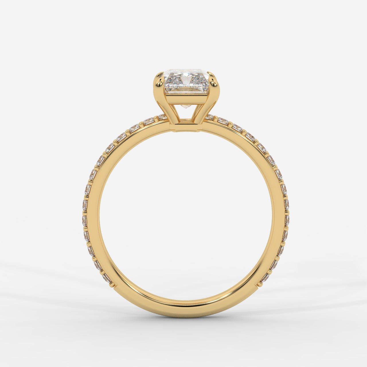 Lindsey Pavé Solitaire Ring - Radiant - AYKA JEWELS