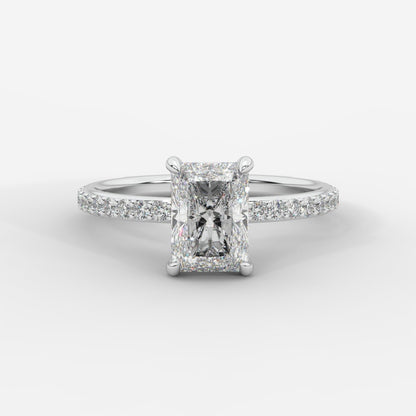 Lindsey Pavé Solitaire Ring - Radiant - AYKA JEWELS